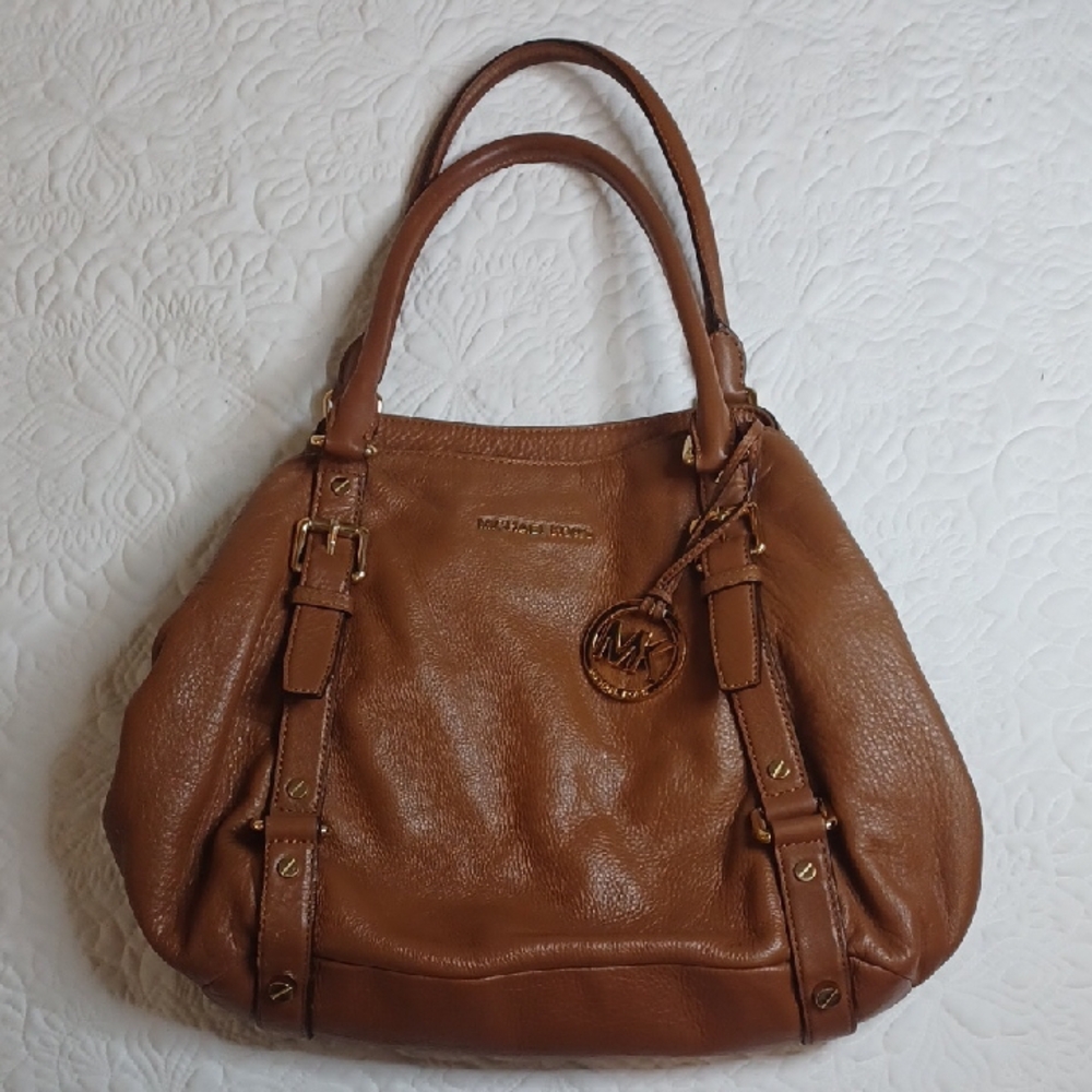 Michael Kors Brown Shoulder Bag with Gold Accents - Picture 2 of 13